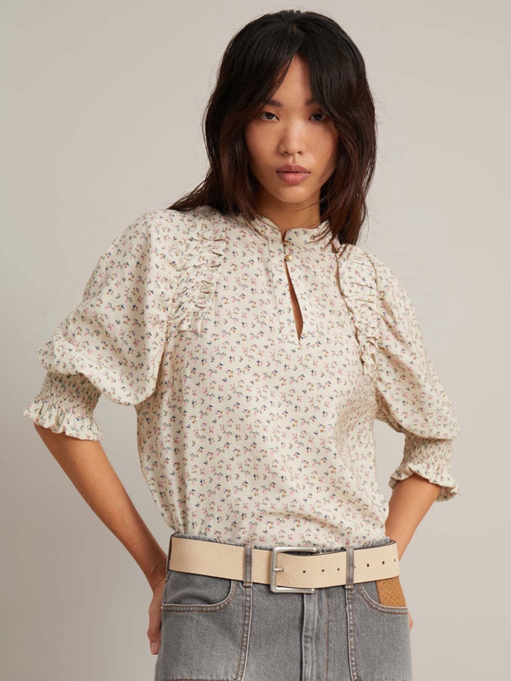 Munthe Gabuc Ruffle Sleeve Blouse NWOT